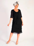 Black Multi Layer Chiffon Dress