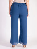 Azure Jersey Lined Chiffon Trousers