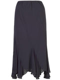 Pewter Cut Panel Flared Hem Chiffon Skirt