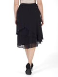 Black Layered Chiffon Skirt