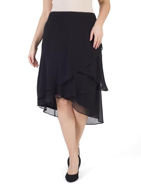 Black Layered Chiffon Skirt