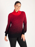Red/Black Ombre Turtleneck Jumper