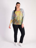 Floral Meadow Print Knitted Top