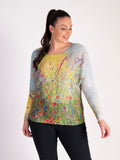 Floral Meadow Print Knitted Top