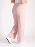 Dusty Pink Linen Mix Trouser with Deep Ribbed Waistband