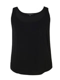 Black Jersey Camisole with Mesh Inset