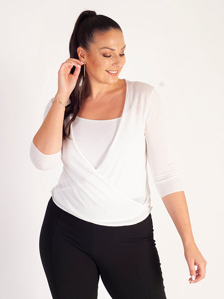 White Multiway Silk Mix Cardigan