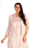 Rose Champagne Crush Pleat Satin & Chiffon  Shrug