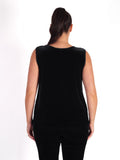 Black Stretch Velvet Unlined Camisole