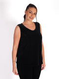 Black Stretch Velvet Unlined Camisole
