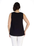 Black Fine Rib  Tunic - Assymetric hem detail