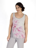 Dove Grey/Rose Pink/Ivory Garland Print Chiffon Camisole