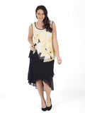 Blk/Ivory/Yellow Garland Print Chiffon Camisole