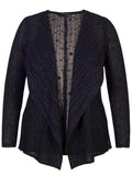 Navy Sheer Spot Crush Pleat Shrug