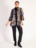 Grey/Multi Mystery Print Jersey Jacket with Contrast Front Panels