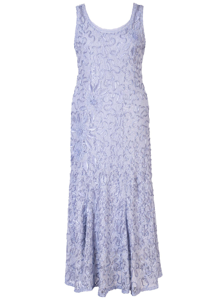 Lilac Cornelli Embroidered Lace Dress | Chesca