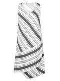 White/Black Diagonal Stripe Linen Mix Dress