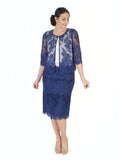 Riviera Eyelash Trim Multi Layer Scallop Lace Dress