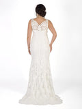 Ivory Scallop Lace Dress With Train (back view)