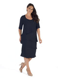 Navy Multi Layered Crepe Dress