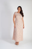 Blush Allover Sequin Short Sleeve Dress