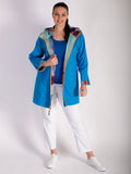 Summer Mist/Blue Zip Front Hooded Raincoat