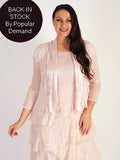 Rose Champagne Crush Pleat Satin & Chiffon  Shrug