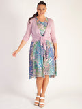 Pink/Multi Floral Burnout Faux Wrap Detail Sleeveless Dress