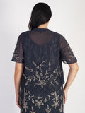 Pewter Allover Contrast Beaded Chiffon Jacket