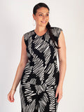 Black/White Scribble Print Pleated Camisole