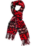 Red/Black Animal Print/Check Scarf