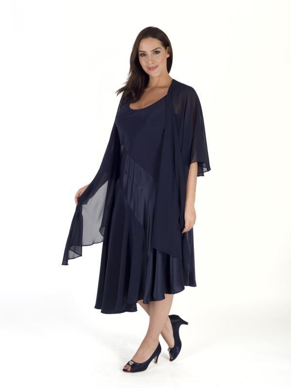 INCIFER SHAWL DRESS - NAVY