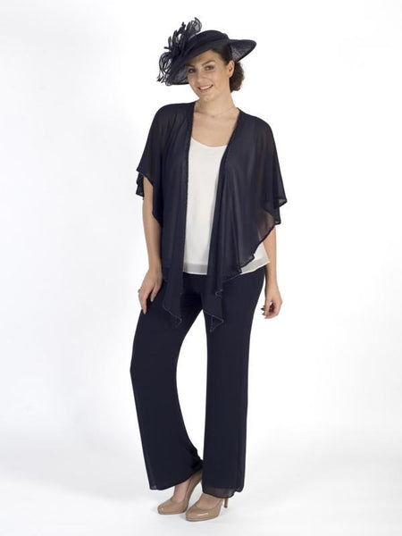 Navy Lilly Beaded Shawl