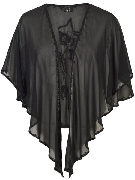 Black Lilly Beaded Shawl