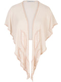 Blush Zig-Zag Bead Trim Shawl With Motif