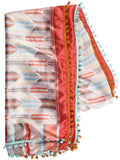 Red print silky Scarf/shawl