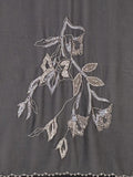 Blk/Ivory Lily Bead/Emb Chiffon Stole