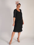 Black Multi Layer Chiffon Dress