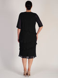 Black Multi Layer Chiffon Dress