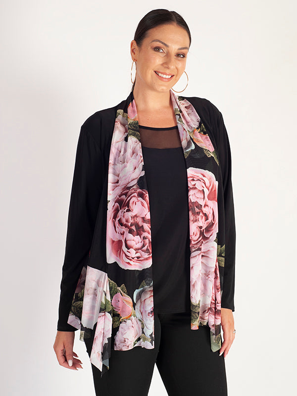 Jersey Shrug Autumn Rose Mesh Trim