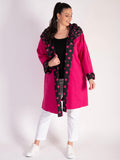 Pink Dot/ Hot Pink Buttoned Reversible Raincoat