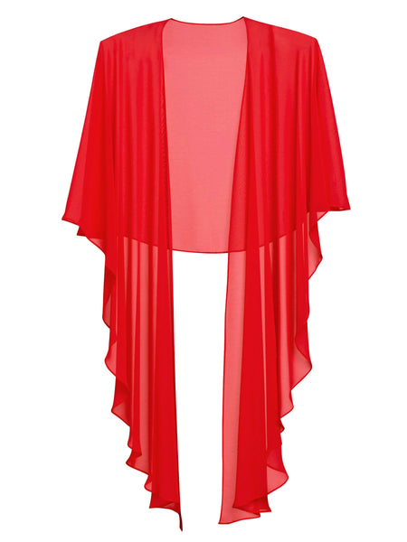 Deep Coral Chiffon Shawl