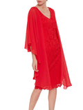 Deep Coral Chiffon Shawl