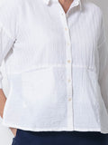 White Oversized Pin tuck Shirt