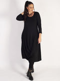 Black Draped Jersey Dress